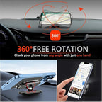 【2-Pack】 Magnetic Phone Holder for car, [ Super Strong Magnet ] [ with 4 Metal Plate ] Cell Phone carmount for iPhone Magnetic [ 360° Rotation ] Universal Dashboard Adhesive Car Magnetic Phone Mount