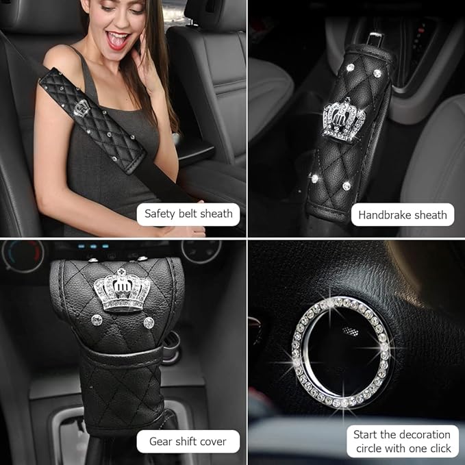 Car Steering Wheel Cover with Durable PU Leather, Universal 20 inch Fit for Car Truck SUV, Breathable Anti Slip Auto Steering Wheel Covers for Men and Women