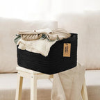 COMFY-HOMI 3PACK Cotton Rope Woven Basket With Handles for Shelves, Toy, Book, Cloth Storage Basket for Organizing|13.5" x 11