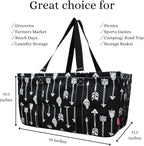 NGIL Extra Large Utility Tote Reusable Grocery Bag Oversized Collapsible for Groceries, Storage, Picnic, Beach (Arrow-black)