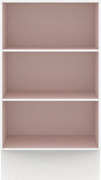 Homes: Inside + Out Apexa 3-Tier Cube Storage Organizer Shelves, Stackable Wood Bookcase Fits Cubby Bins for Organization, Do