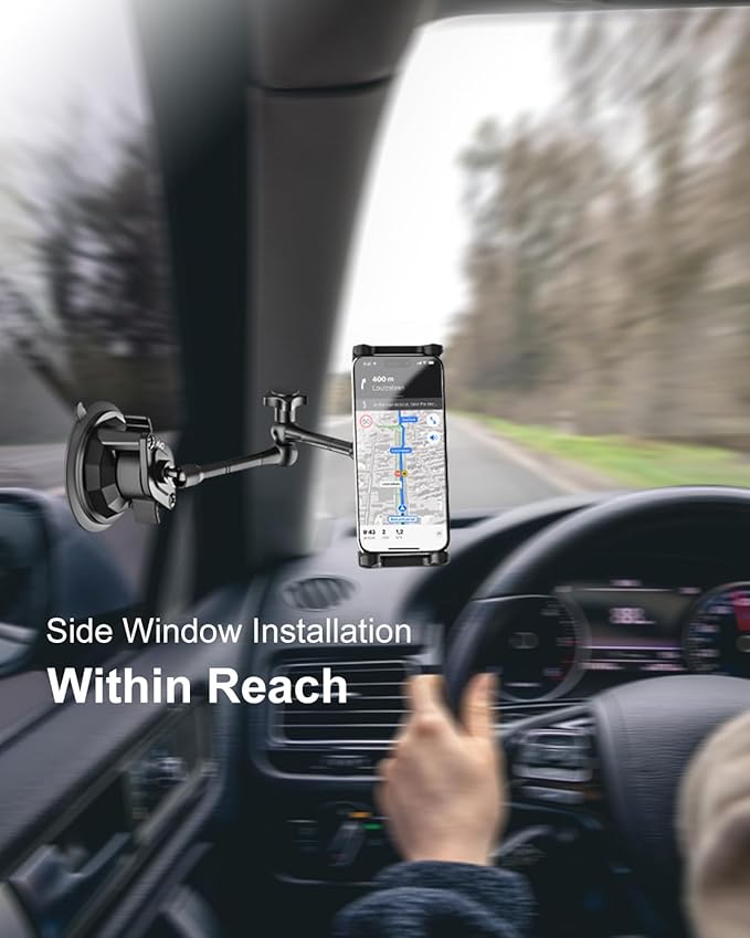 Sunroof Tablet Holder Mount for Car/Truck [Latest Anti-Shake] Dashboard Windshield Window Tablet Stand for Truck/Car/Pickup, Heavy Duty Sunroof ipad Mount for 4-12.9" iPad Pro Air, Z Fold, iPhone
