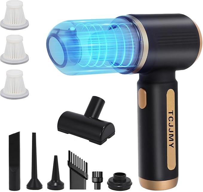 4-in-1 Cordless Car Vacuum Cleaner, 14000PA Powerful Handheld Vacuum with Air Duster & Inflator, Portable Rechargeable Vacuum