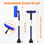 Snow Brush with Ice Scraper, Ice Scrapers, Car Windshieldand Extendable Snow Brush with Foam Grip and 360° Pivoting Brush Head, Detachable Snow Scrapers & Ergonomic Foam Grip for Cars (Blue)