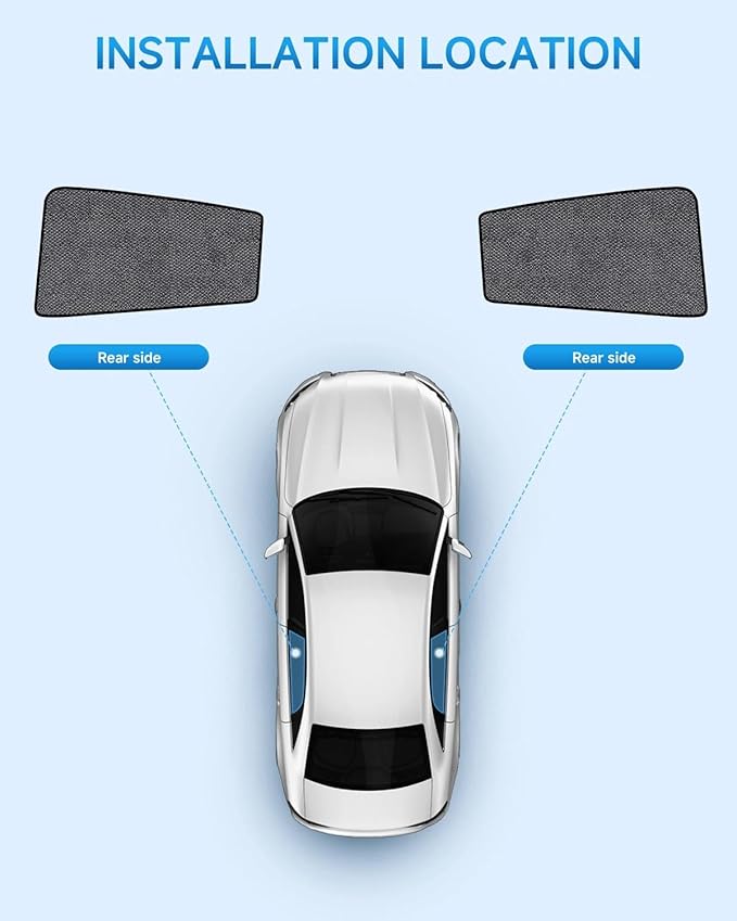 Car Window Shades for Dodge Charger (2011-2026), 2-Pack Rear Window Sun Shades for Baby – Breathable Mesh, UV & Heat Blocker, Privacy Protection for Camping, Travel, Sleep & Nursing