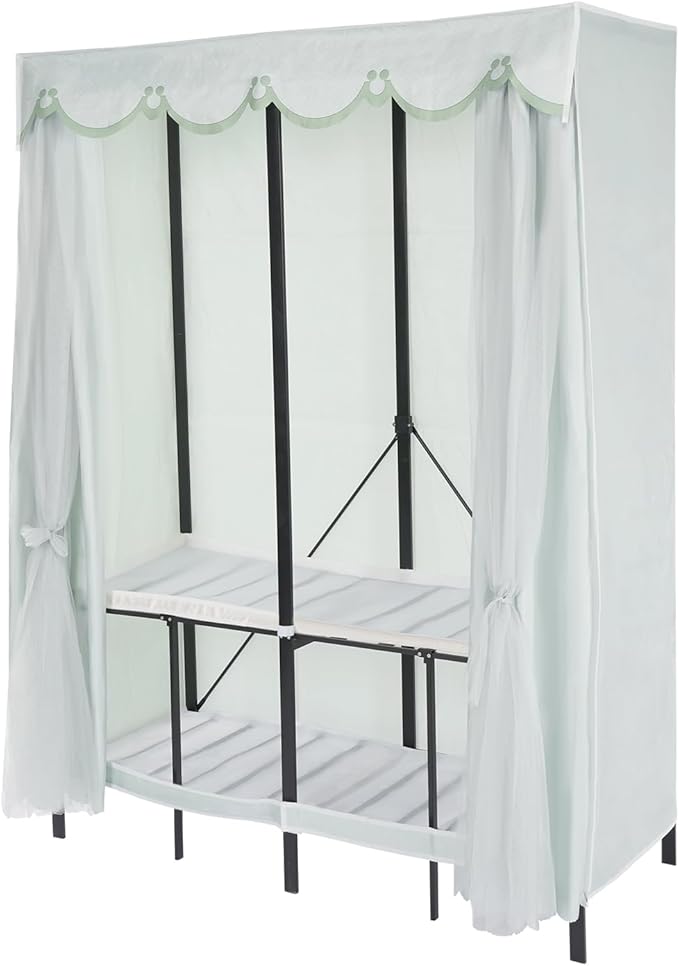 Foldable Portable Wardrobe Closet Rack, 50 * 20 * 68in Freestanding Clothing Storage Organizer for Bedroom,Apartments, Dormit