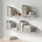 Wire Shelf Dividers - White Closet Organization & Storage Organizer - No Tool Shelf Divider for Wire Shelves - Metal Shelf Ac