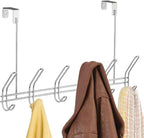 iDesign Classico Steel Over-The-Door 12-Hook Storage Rack - 18.75" x 5" x 10.75", Chrome