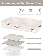 torageWorks Extra Large Under Bed Storage Containers with 6-Pack Bed Sheet Organizers and Storage