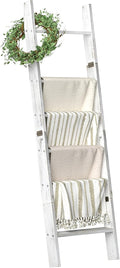 Honest Blanket Ladders for The Living Room, 6-Tier Blanket Holder, Wall-Leaning Blanket Rack, Ladder Shelves, Wooden Quilt La