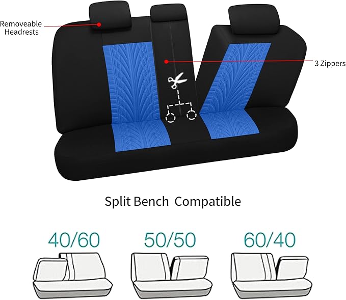 Pariitadin Car Seat Covers Full Set, Washable and Breathable Premium Cloth Automotive Vehicle Seat Cover for Car Interior, Un