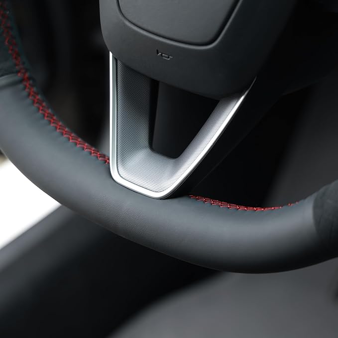 MEWANT DIY Stitching Steering Wheel Cover Wrap for Tesla Model 3 Highland 2023-2025/Model Y 2025 Highland for Tesla Model 3/Model Y Accessories