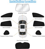 KUST Car Window Shades for 2018-2023 Subaru Crosstrek Accessories Windshield Sun Shade Side Rear Window Covers Sunshade Privacy Protection for Camping Blackout UV Block Full Set 8PCS