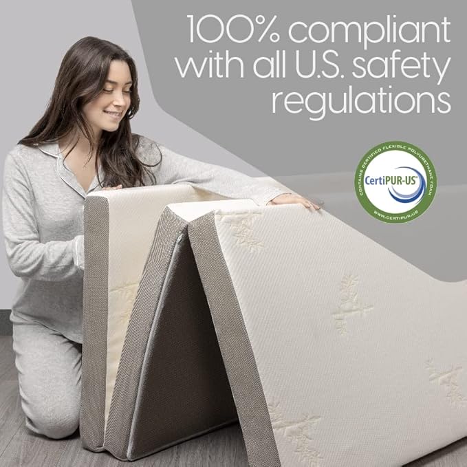 Milliard Full Tri Folding Mattress with Washable Cover, Full Size (75 inches x 52 inches x 4 inches)