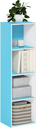 Furinno PASIR Book Shelf, 4-Tier Modern Bookshelf, Open Shelves Bookcase 9 x 12 x 42, Easy Assembly, for Living Room, Bedroom