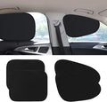 4-Pack Car Window Shades, Static Cling Foldable Sun Shades, 99% UV & Glare Blocker. Semi-Coverage Design for Unobstructed View, Universal Fit for Most Cars, SUVs, Minivans — Perfect for Road Trips.