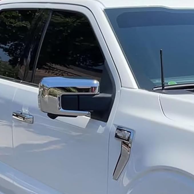 Keptrim for F150 Rearview Side Mirror Cover Trim for Ford F150 2021 2022 2023 2024 2025, ABS Chrome, 2pcs