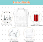8 Pack Large Pegboard Bins with Hooks, Square Box Shape Peg Board Cups and Peg Board Accessories for Craft Room, Playroom, Of