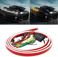 Flexible 59 Inch LED Strip Lights - Waterproof Car Hood Daytime Running Light Strip with Turn Signal for Trucks, Cars (White)