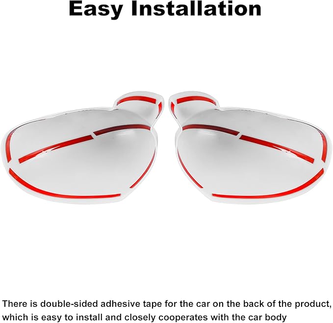 Voodonala for Challenger Rearview Mirror Cover Decoration Trim for 2009-2022 Dodge Challenger, ASB White, 10pcs
