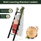 Decorative Wooden Blanket Ladder for the Living Room and Bedroom, 5ft 8 inch, Pine Wood Quilt Ladder, 6-Tier Wall Leaning Bla