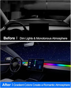 for Tesla LED Car Ambient Lighting Strip Model Y Juniper Model 3 Highland Accessories 2017-2026 LED Light Strip Dashboard Air Vents Interior Waterproof Decoration Atmosphere Ambient Lighting