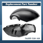 76255-T20-A01 Lower Rearview Mirror Cover Compatible with Honda Civic 11th 2022 2023 2024 2025 without Turn Signal Models Left Driver Side Mirror Bottom Cover Cap Black Replacement Part