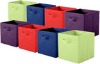ShellKingdom Storage Bins, Foldable Fabric Storage Cubes And Cloth Storage Organizer Drawer For Closet And Toys, 8 Pack (Red+
