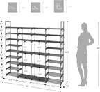 ROJASOP Large Shoe Rack Organizer for Entryway Closet 64-68 Pairs 9-Tier Heavy Duty Tall Garage Shoe Rack Shoe Shelf Shoes St