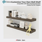 Floating Shelves Board for Wall with Brackets –42" L x 8" W x 2" T Rich Walnut Melamine Wood Floating Shelves for Bathroom, K