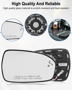 Right Passenger Side Mirror Glass Fit for Ford Fusion 2013-2021, View Convex Mirror Heated with Blind Spot Detection BLIS Replace DS7Z17K707C DS7Z-17K707-C