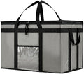 NZ home Insulated Bags for Food Delivery (3XL PRO) Grocery Shopping Cooler Bag, Pizza Delivery, Hot & Cold Catering Tote, Reusable, Foldable & Heavy Duty (Gray)
