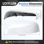 Driver Side Mirror Cover Replacement for Ford Explorer 2016 2017 2018 2019 - Left Side Mirror Covers, Rear View Mirror Cap Accessories White