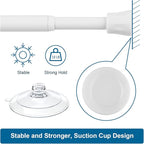 TYRON Spring Tension Curtain Rod 17 to 28 Inch, Extendable Pressure Curtain Rod Tension, Window Rods for Curtains, Kitchen, B
