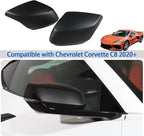 Door Rear View Mirror Cover Cap Compatible with Chevrolet Corvette C8 2020-2026, ABS Side View Mirror Cover, Auto Door Rearview Mirror Protective Trim Cap 2Pcs (Matte Black)