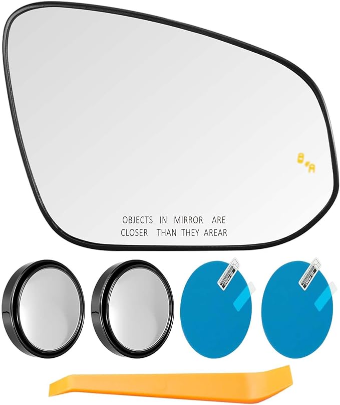 Blind Spot Heated Mirror Glass Fit for Toyota RAV4 4runner Tacoma Venza 2013-2025 Replace 8793142E50 8793142D60 8790204021 TO1325143 TO1325145, Right Passenger Side