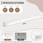 55 Inch Floating Shelves, 8 Inch Deep Floating Shelves for Wall, Hanging Shelf with Invisible Brackets, Deep Shelves for Bath