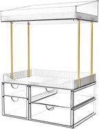 SNSLXH 4 Drawers Makeup Organizer - 4 Tier Makeup Storage, Cosmetics Organiser, Ideal for Cosmetic, with Drawers for Countert