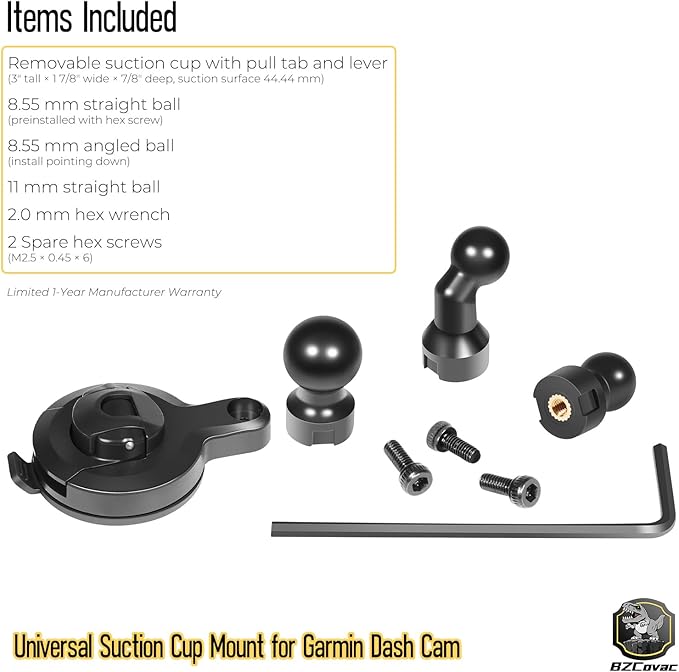 Universal Dash Cam Suction Cup Mount for Garmin, 010-12530-25