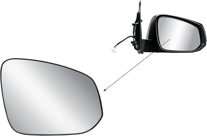 Replacement Passenger Right Side Door Mirror Glass Heated with Back Plate for Toyota Tacoma 4 Runner RAV4 2014-2023