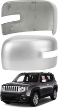 Driver Side Mirror Cover Replacement for Jeep Renegade 2015 2016 2017 2018 2019 - Left Side Mirror Covers, Rear View Mirror Cap Accessories With Lamp, Silver