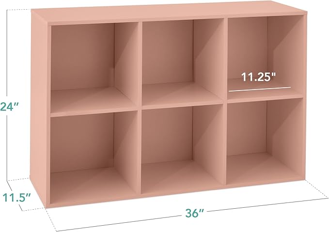 Best Choice Products Kids Bookcase 6-Cube Storage Organizer, 11in Shelf Opening, Bookshelf, Toy Storage, Customizable w/ 3 Re