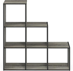 Furinno Pelli 3-2-1 Cubic Storage Cabinet, French Oak Grey/Black