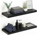 Vivelove Black Floating Shelves for Wall Mounted, 24 inchs x 9.1” Deep x 1.6” Thick Wall Shelves for Bedroom, Living Room, Ba
