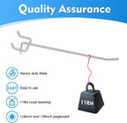 50 Pack 6 Inch Pegboard Hooks, L Shape Metal Hooks Kit for 1/4" and 1/8" Pegboard, Utility Hooks Suit for Organizing Storage 