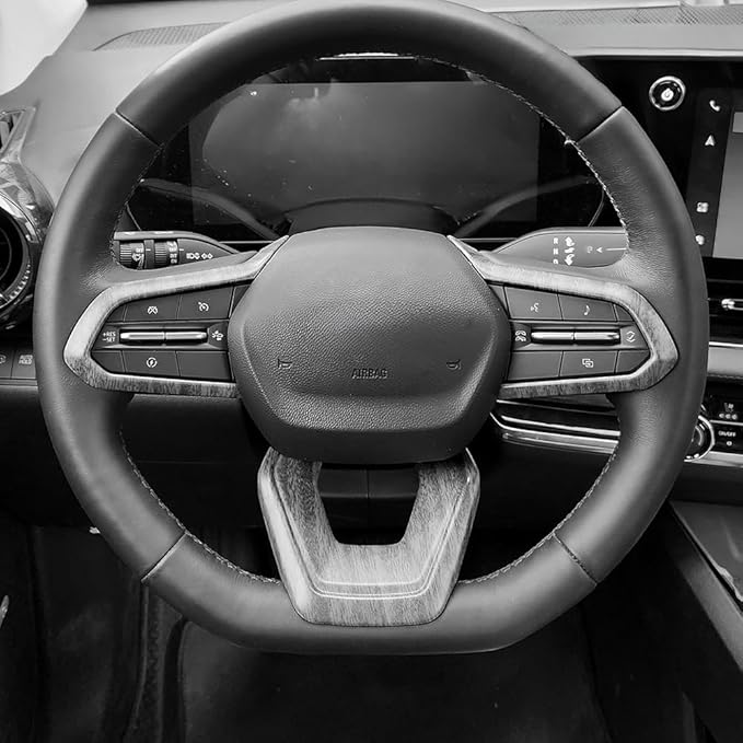 Steering Wheel Cover Compatible with Chevrolet Equinox 2025 2026, Auto Interior Upgrade Accessories-Wood Grain