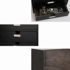 Wooden Storage Box Rustic Desktop Organizer with 3 Drawers Office Desk Accessories Shelf Small Craft Storage Containers Apoth