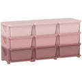 Qaba 3 Tier Kids Storage Unit, Toy Organizers and Storage with 9 Drawer Chest for Kids Bedroom Nursery Kindergarten Living Ro