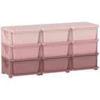 Qaba 3 Tier Kids Storage Unit, Toy Organizers and Storage with 9 Drawer Chest for Kids Bedroom Nursery Kindergarten Living Ro