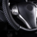 Flying Banner car Steering Wheel Cover Faux Leather Massage Universal fit 3D Honeycomb Hole Anti-Slip Sporty 15 Inches (Sliod
